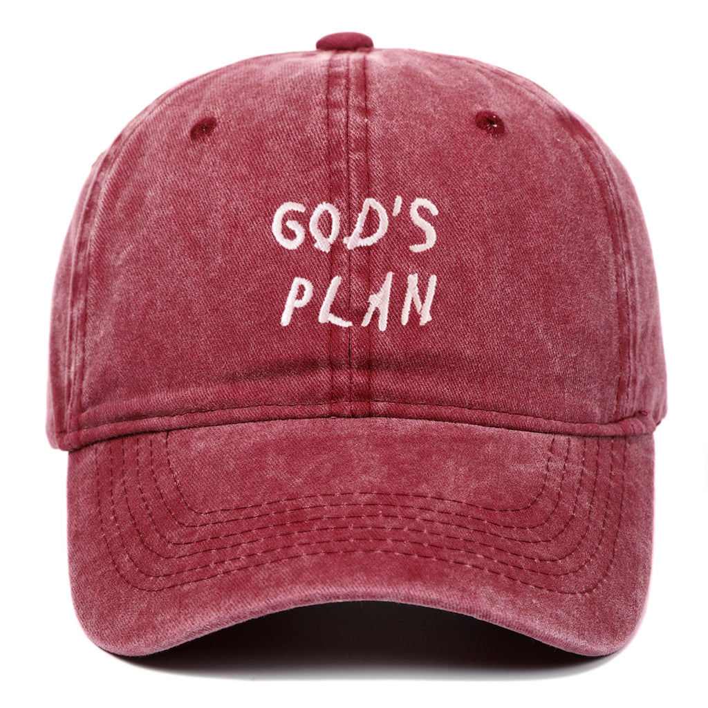 GODS PLAN Embroidered Baseball Cap Pure Cotton Washed