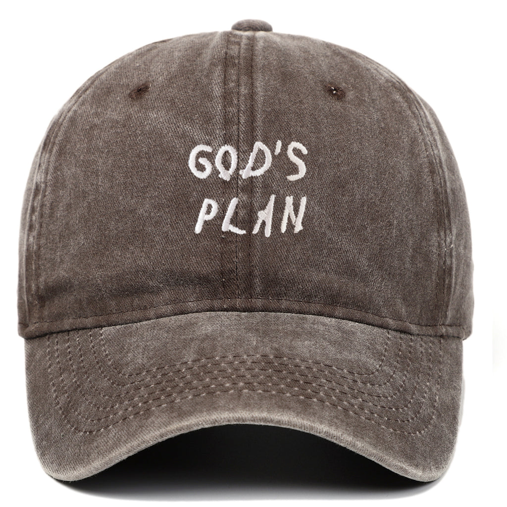 GODS PLAN Embroidered Baseball Cap Pure Cotton Washed