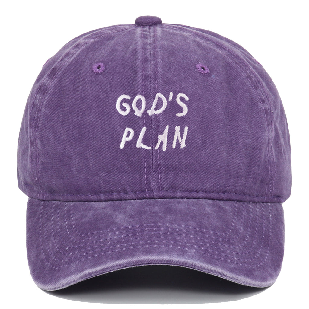 GODS PLAN Embroidered Baseball Cap Pure Cotton Washed