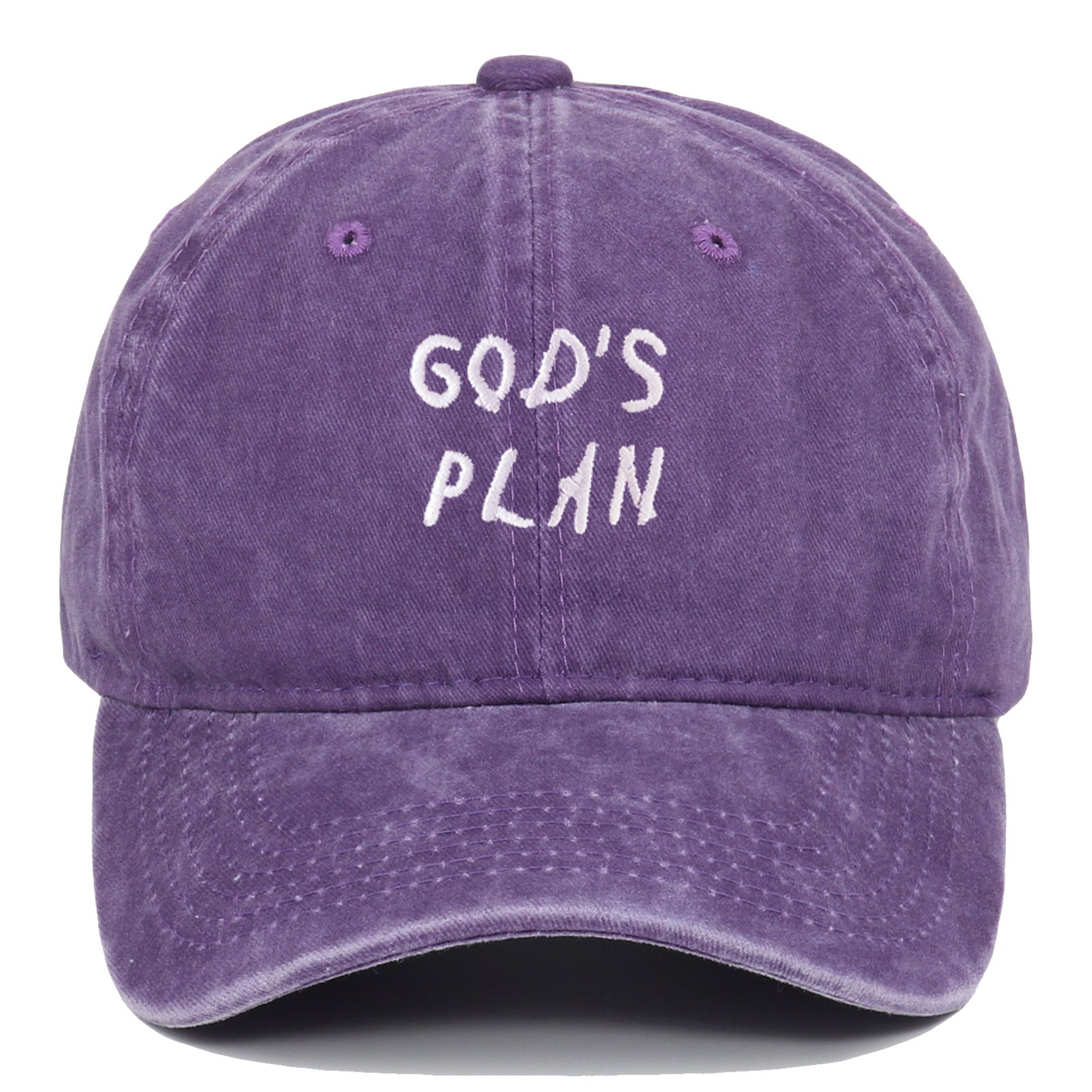 GODS PLAN Embroidered Baseball Cap Pure Cotton Washed