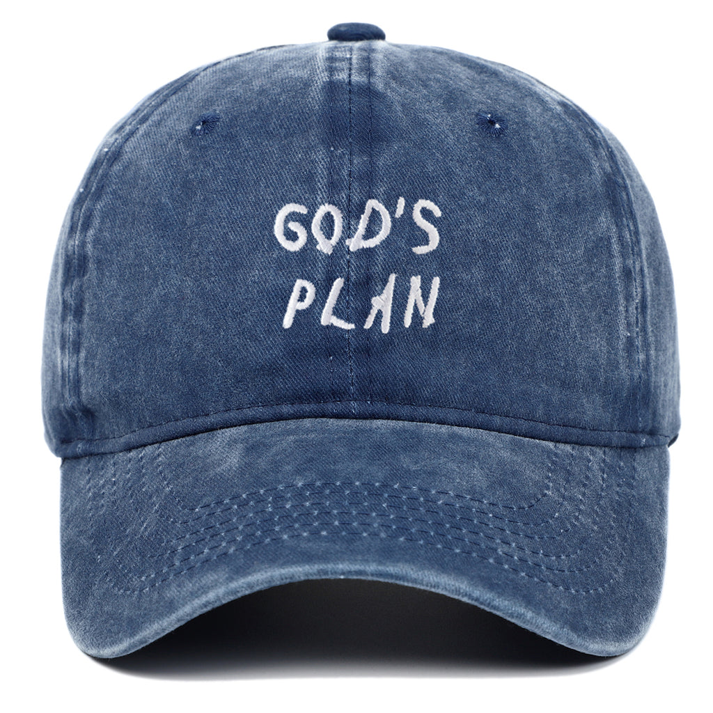 GODS PLAN Embroidered Baseball Cap Pure Cotton Washed