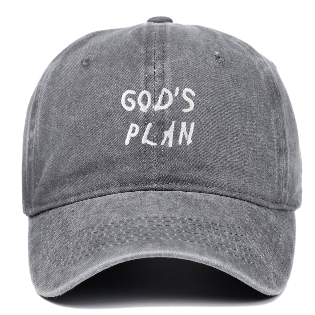 GODS PLAN Embroidered Baseball Cap Pure Cotton Washed